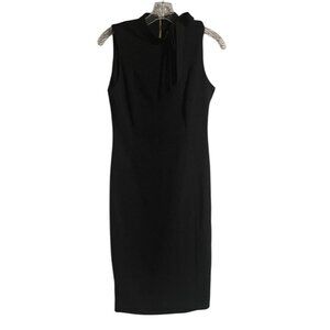 Calvin Klein Black Sleeveless Sheath Dress With Bow Accent Size 2